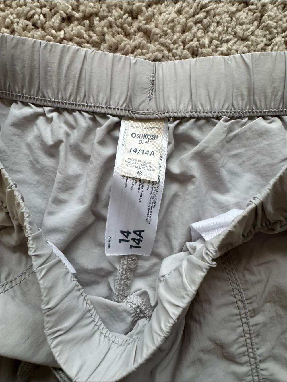 Oshkosh Light Gray Kids Cargo Jogger Pants